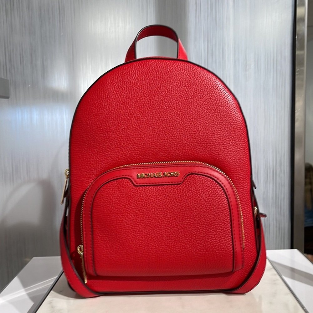 Michael Kors Jaycee Medium Pebbled Leather Backpack
Bright Red
NWT - Picture 9 of 16